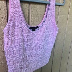 Forever 21 light pink lace floral crop top
